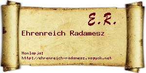 Ehrenreich Radamesz névjegykártya